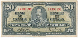 Kanada 1937. 20$ T:F,VG Folt Canada 1937. 20 Dollars C:F,VG Spot Krause P#62b - Unclassified