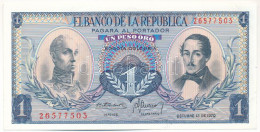 Kolumbia 1970. 1P T:AU Colombia 1970. 1 Peso Oro C:AU Krause P#404e - Non Classés