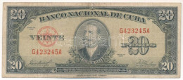 Kuba 1958. 20P T:F Folt Cuba 1958. 20 Pesos C:F Spot Krause P#80b - Unclassified