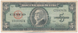 Kuba 1960. 5P T:F Folt Cuba 1960. 5 Pesos C:F Spot Krause P#92 - Unclassified
