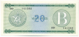 Kuba DN (1985.) 20P "B" Deviza Tanúsítvány T:UNC Cuba ND (1985.) 20 Pesos "B" Foreign Exchange Certificates C:UNC Krause - Non Classés