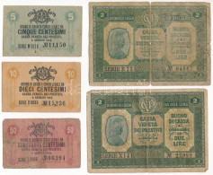 Olaszország 1918. 5c-2L (5x) T:F,VG Nagyobb Szakadás Italy 1918. 5 Cents - 2 Lire (5x) C:F,VG Bigger Tear - Unclassified