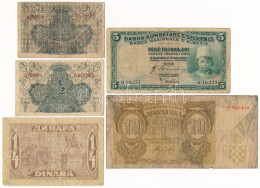 Vegyes: Jugoszlávia / Szerb-Horvát-Szlovén Királyság 1919. 1/2D (2xklf: Felülbélyegzés Nélkül és Piros "2K" Felülbélyegz - Non Classés