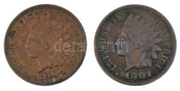 Amerikai Egyesült Államok 1901. 1c Bronz "Indián Fej" + 1905. 1c Bronz "Indián Fej" T:XF,VF  USA 1901. 1 Cent Bronze "In - Unclassified