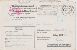 Belgium Prisoner Of War Card Posted To Germany, Stationary Adressed To Oflag III B But Changed In Writing To II A  - Militares