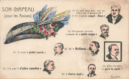 FOLKLORE - Costumes - Son Chapeau (pour Les Assises) - Colorisé - Carte Postale Ancienne - Trachten