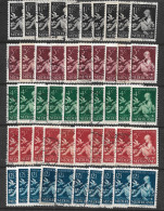 1938 Kinderzegels 10 X Gestempelde Serie  NVPH 313 / 317 - Usati