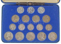 Amerikai Egyesült Államok 1941-1945. 17db-os Forgalmi érmékből álló Gyűjtemény, Viseltes "World War II Coinage Collectio - Sin Clasificación
