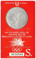 Amerikai Egyesült Államok 1983S 1$ Ag "XXIII. Nyári Olimpiai Játékok, Los Angeles" Eredeti, Sorszámozott Karton Díszcsom - Zonder Classificatie
