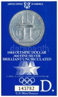 Amerikai Egyesült Államok 1984D 1$ Ag "XXIII. Nyári Olimpiai Játékok, Los Angeles" Eredeti, Sorszámozott Karton Díszcsom - Non Classificati