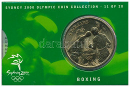 Ausztrália 2000. 5D Al-bronz "Sydneyi Olimpia 2000 - Ökölvívás" Bliszterben T:BU  Australia 2000. 5 Dollars Al-Bronze "S - Ohne Zuordnung