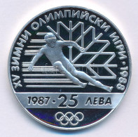 Bulgária 1987. 25L Ag "XV. Téli Olimpia Calgary" Kapszulában T:PP  Bulgaria 1987. 25 Leva Ag "15th Winter Olympic Games, - Non Classés