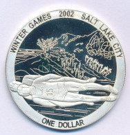Cook-szigetek 2002. 1D Ag "Téli Olimpia 2002 Salt Lake City - Luge" T:PP Fo. Cook Islands 2002. 1 Dollar Ag "2002 Winter - Ohne Zuordnung