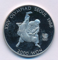Dél-Korea 1987. 2000W Ni "1988. Nyári Olimpiai Játékok - Szöul / Judo" T:AU (PP) Ujjlenyomatos / South Korea 1987. 2000  - Ohne Zuordnung