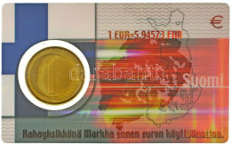 Finnország 1996. 1M Al-bronz Műanyag Kártyán T:XF Finland 1996. 1 Markka Al-bronze On Plastic Card C:XF - Unclassified