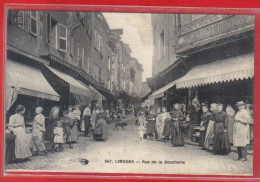 Carte Postale 87. Limoges  Rue De La Boucherie  Très Beau Plan - Limoges