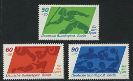 621-623 Sporthilfe Speerwerfen Gewichtheben Wasserball 1980, Satz ** - Unused Stamps