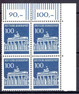 510 Brandenb. Tor 100 Pf Eck-Vbl. Or ** Postfrisch - Unused Stamps