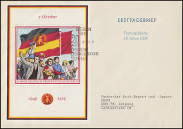 Block 29 Jahrestag 20 Jahre DDR 1969 Auf Schmuck-FDC Buch-Export ESSt Berlin  - Lettres & Documents