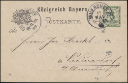 Bayern P 38/01 Ziffer 5 Pf Grün DV 90: MÜNCHEN III. - 17.5.90 Nach Niederaudorf - Postal  Stationery