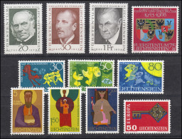 495-505 Liechtenstein Jahrgang 1968 Komplett, Postfrisch - Ungebraucht