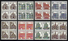 242-249 Bauwerke 8 Werte, Viererblock-Satz, ** - Unused Stamps