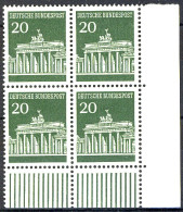 507 Brandenb. Tor 20 Pf Eck-Vbl. Ur ** Postfrisch - Unused Stamps