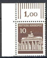 506 Brandenb. Tor 10 Pf Ecke Ol ** Postfrisch - Unused Stamps