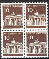 506 Brandenb. Tor 10 Pf Viererblock ** Postfrisch - Unused Stamps