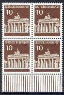 506 Brandenb. Tor 10 Pf UR-Viererbl. ** Postfrisch - Unused Stamps