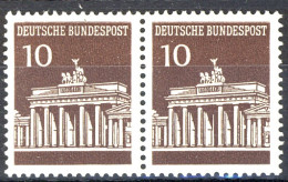 506 Brandenb. Tor 10 Pf Waag. Paar ** Postfrisch - Unused Stamps