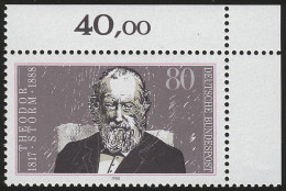 1371 Theodor Storm ** Ecke O.r. - Unused Stamps