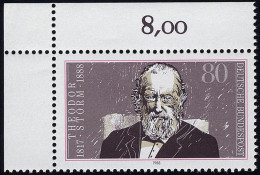 1371 Theodor Storm ** Ecke O.l. - Unused Stamps