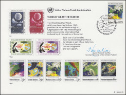 UNO Erinnerungskarte EK 36 Weltwetterwacht 1989, Genf-FDC 21.4.1989 - Andere & Zonder Classificatie