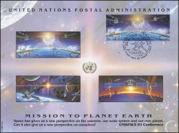 UNO Erinnerungskarte EK 41 Weltraumjahr 1992, NY-FDC 4.9.1992 - Autres & Non Classés