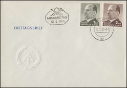 1087-1088 Ulbricht 1 MDN Und 2 MDN Als Satz Auf Schmuck-FDC ET-O BERLIN 10.2.65 - Brieven En Documenten