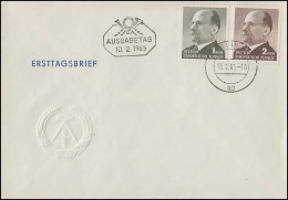 1087-1088 Ulbricht 1 MDN Und 2 MDN Als Satz Auf Schmuck-FDC ET-O BERLIN 10.2.65 - Storia Postale