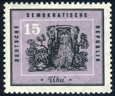 700 Vögel Uhu 15 Pf ** Postfrisch - Unused Stamps