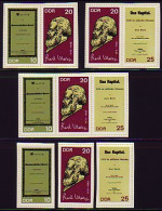 1365-1367B Karl Marx Aus Block 27 Geschnitten - 3 ZD Und 3 Ezm, Set ** - Se-Tenant