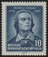 465A Friedrich Schiller 10 Pf, Gezähnt, ** Postfrisch - Ongebruikt