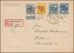 186+189+191 SBZ-Aufdrucke Auf Orts-R-Brief HALLE (SAALE) 24.7.1948 - Farben! - Sonstige & Ohne Zuordnung