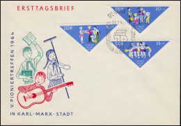 1045-1047 Pioniertreffen 1964 - Satz Auf Blanco-Schmuck-FDC ESSt KARL-MARX-STADT - Cartas & Documentos