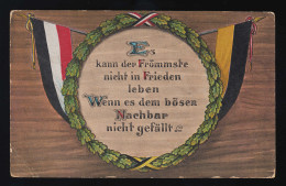 Es Kann Der Frömmste Nicht In Frieden Leben Kranz Flaggen Saarlouis 15.2.1916 - Altri & Non Classificati