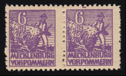 33yX Abschiedsserie 6 Pf. - Paar Mit PLF X Farbfleck Am Markenoberrand, ** - Mint