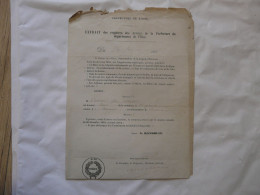 EXTRAIT Des Registres Des Arrêtés De La Préfecture Du Département De L'OISE 1855 - Historical Documents