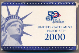 Amerikai Egyesült Államok 2000S 1c-1$ (6xklf) Forgalmi Sor, Műanyag Tokban + 1/4$ Cu-Ni "50 állam" (5xklf), Műanyag Tokb - Zonder Classificatie