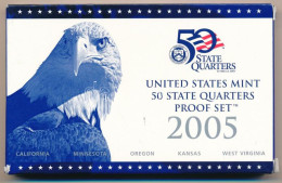 Amerikai Egyesült Államok 2005S 1/4$ Cu-Ni "50 állam - Kalifornia, Minnesota, Oregon, Kansas, Nyugat-Virginia" (5xklf),  - Non Classificati