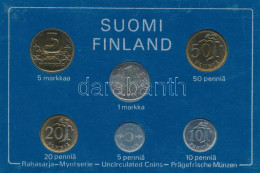 Finnország 1983. 5p-5M (6xklf) Forgalmi Sor Plasztik Tokban T:UNC Finland 1983. 5 Pennia - 5 Markka (6xdiff) Coin Set In - Non Classés