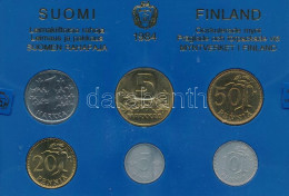 Finnország 1984. 5p-5M (6xklf) Forgalmi Sor Plasztik Tokban T:UNC Finland 1984. 5 Pennia - 5 Markka (6xdiff) Coin Set In - Unclassified