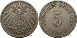 Allemagne - Empire - Guillaume II - 5 Pfennig 1908 A - TTB/XF45 - Mon6466 - 5 Pfennig